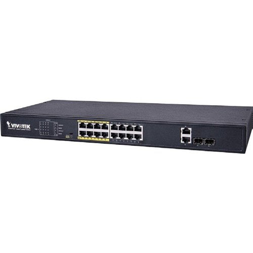 VIVOTEK AW-FGT-180-250 16xFE PoE + 2xGE Combo Unmanaged Switch