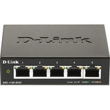 D-Link DGS-1100-05V2 5-Port Gigabit Smart Managed Switch, Web Managed, Cable Diagnostics, Fanless, Compact Metal Desktop