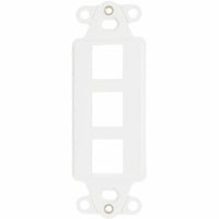 Dynacom 10600-PDF3-WH Wall Plate, Decor Mounting Bracket, 3-Port, White