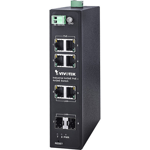 VIVOTEK AW-IHT-0800 Industrial Unmanaged 4xGE PoE + 2xGE UTP +2xGE SFP Switch