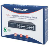 Intellinet IES-16GD 16-Port Gigabit Switch, Energy Efficient, 19" Rackmount