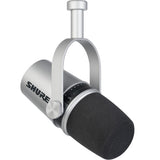 Shure MV7 Podcast Microphone Kit with Boom Arm (Silver)