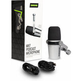 Shure MV7 Podcast Microphone Kit with Shure SRH440 Headphones & Mic Stand (Silver)