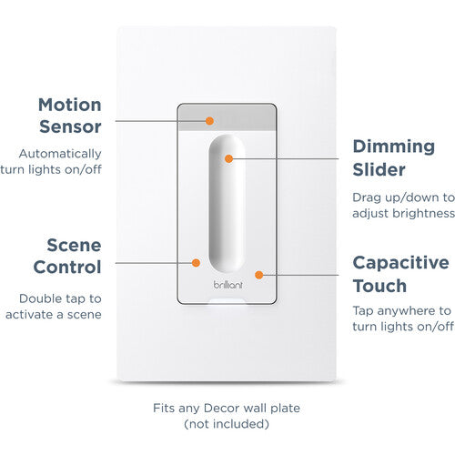 IN STOCK! BRILLIANT SMART DIMMER SWITCH BHS120US-WH1 (White)