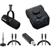 Shure MV7X Podcasting Kit with Interface, Preamp, Stand & Cables