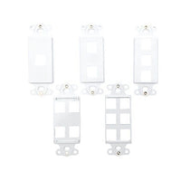 Dynacom 10600-PDF6-WH Wall Plate, Decor Mounting Bracket, 6-Port, White