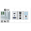 Key Digital KD-X3x1WUTx 3x1 4K 18G HDBaseT Wallplate Transmitter with Auto Switching, 100m