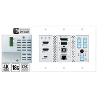 Key Digital KD-X4X1WUTX 4K 18G 4x1 HDBaseT PoH Wallplate Switcher