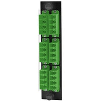 Hubbell FSPLCQS6GN Fiber Optic Patch Panel with 24 Ports and 6 Quad LC Connectors, Green