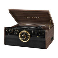 Victrola VTA-270B-ESP The Empire 6-in-1 Wood Record Player, Espresso
