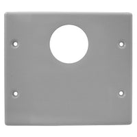 Hubbell HBL4747JXGY HBL4750 Series 2-Gang Metal Raceway Plate, Round / Blank, Gray