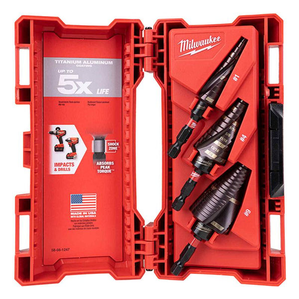 MILWAUKEE  48-89-9254 SHOCKWAVE™ Impact Duty™ Step Bit 3 Piece Set (#1, #2, #4)