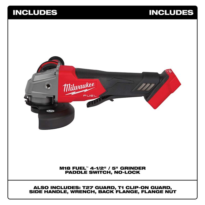 MILWAUKEE  2880-20 M18 FUEL™ 4-1/2" / 5" Grinder Paddle Switch, No-Lock