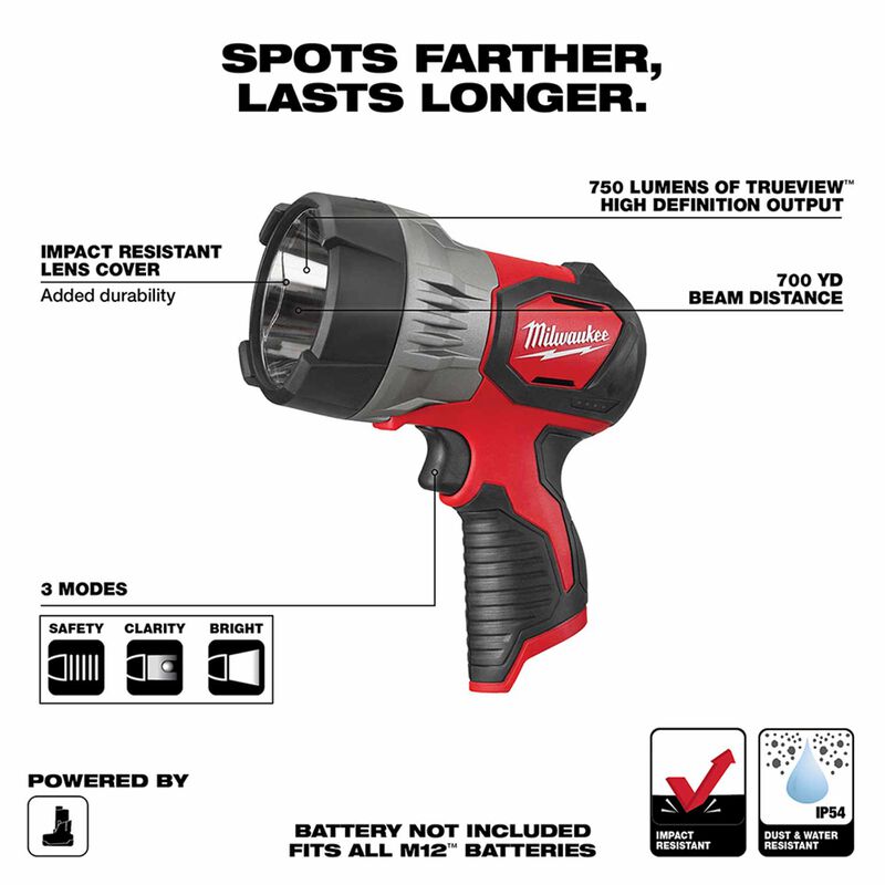 MILWAUKEE 2353-20 M12™ TRUEVIEW™ LED Spotlight