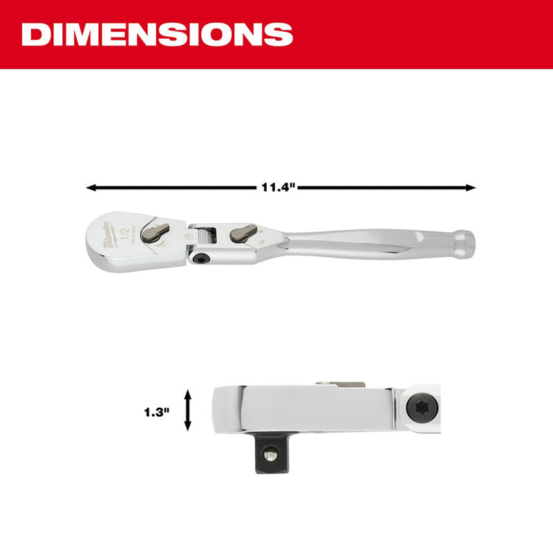 MILWAUKEE 48-22-9051 1/2" Drive 11" Flex Head Ratchet