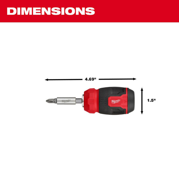 MILWAUKEE 48-22-2910 8-in-1 Compact Multi-Bit Screwdriver