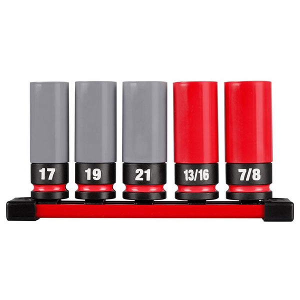 MILWAUKEE  49-66-7831 SHOCKWAVE 5-Piece Impact Duty™ 1/2 Drive SAE & Metric Lug Nut Wheel Socket Set