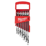 MILWAUKEE 48-22-9429 7 pc.SAE Flex Head Ratcheting Combination Wrench Set