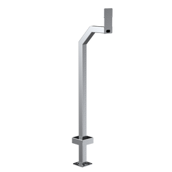 PEDESTAL 22PE1-2NIP-01-304 48" Stainless Gooseneck Pedestal - 2NIP Force and Safety