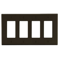 Hubbell PJ264 4-Gang Wall Plate, Brushed Finish