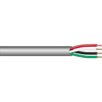 West Penn 244GY1000 18/4 Stranded Audio Cable, Unshielded, CMR, 1000' (304.8m) Reel, Gray