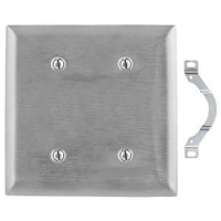 Hubbell SS24 2-Gang Blank Stainless Steel Wall Plate