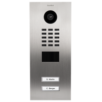 DoorBird 429681938 D2202V Surface-Mount IP Video Intercom with 2-Call Button, Stainless Steel, Powder-Coated Semi-Gloss, Signal Grey (RAL 7004)