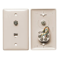 Hubbell NS747LA 1-Gang Wall Plate with for-Connectors, 6POS4CONS, TRMLA