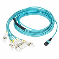 Hubbell FHPMPLCM4L10FN Hydra 12-Fiber Trunk Cable Assembly, Plenum, OM4, MPO to LC, 10'