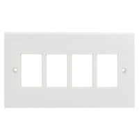 Hubbell HLJ6CP4 2-Gang 4-Port Frame, UK, Flat, LJ6C, White