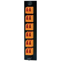 Hubbell FSPLCDM6OR Fiber Optic Patch Panel, Supports 12 Ports and 6 LC Duplex Connections, Push-Buzz Orange