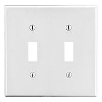 Hubbell PJ2W 2-Gang Wall Plate, White