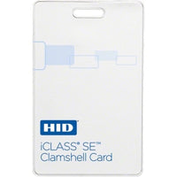 HID 3350PMSMV iCLASS 2k SE Clamshell Card, SIO Programmed, White and Base with Molded HID Logo