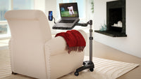 LEVO G2 V16 Rolling Laptop Workstation Stand Cart - WITH MOUSE TRAY and PHONE MOUNT - front view | Silarius