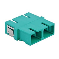 Hubbell FANSCDSC6AQ Snap-Fit Fiber Adapter, SC Duplex, 6-Pack, Aqua
