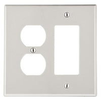 Hubbell P826LA Wallplate 2-Gang, Duplex Outlet, Decora, Light Almond
