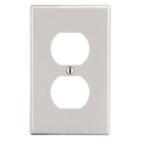 Hubbell P8LA 1-Gang Duplex Wall Plate, Light Almond