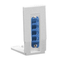 Hubbell AMOLCQSBL Fiber Optic, Housing, Bracket, LC Quad Adapter, Zircon Sleeves, Blue
