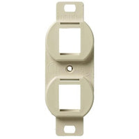 Hubbell BR106E 2-Port Duplex 106 Frame Plate, Electric Ivory