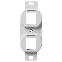 Hubbell BR106W 2-Port Duplex 106 Frame Plate, White