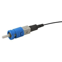 Hubbell FCSTSM12 ST 2Click Fiber Optic Connector, ST-Singlemode, OS2, Pre-Polished, 12-Pack, Blue