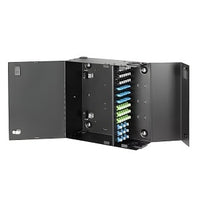Hubbell FCW12SPT FCW Series Wall Mount Fiber Cabinet, Double Door, 12 LGX Slots, Aluminum