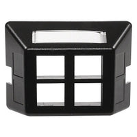 Hubbell FP4BK Standard 4-Port Faceplate for Furniture, Black