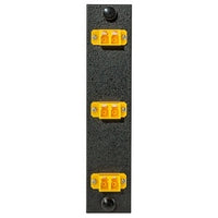 Hubbell FSPNLCDS3Y Fiber Optic Panel Adapter, 6-Fiber, 3 LC Duplex, Zircon Sleeves, Yellow