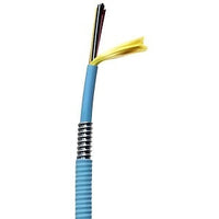 Hubbell HFCD15012P4 HFCD15 Series Indoor Tight Buffer Distribution Plenum Cable, 12-Strand, Armored, OM4, Multimode, Aqua