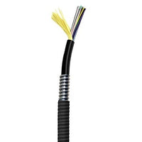Hubbell HFCD19006PSBK 6-Fiber Indoor/Outdoor Tight Buffer Cable, Singlemode, Plenum, Armored, Black