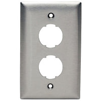 Hubbell HISF12 Hi-Impact Faceplate, 1-Gang, 2-Port, Stainless Steel