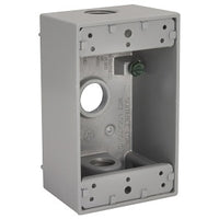 Hubbell HIWP75GY Housing, Hi-Impact, Weather-Proof, 2.4" D x 4.4" x 2.7" Width, Aluminum, Gray