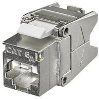 Hubbell HJS6A CAT6a Shielded Jack with Cobra-Lock Termination, Silver