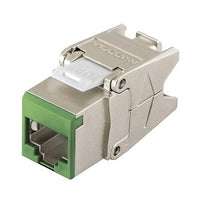 Hubbell HJS6GN CAT6 Universal Shielded Keystone Jack, Green Face